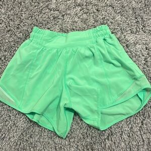 green lululemon hotty hot shorts